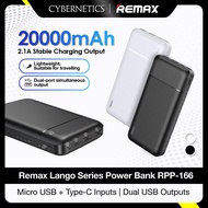 REMAX Powerbank 20000mAh Powerbank Type C Input RPP-166 Dual USB Powerbank Portable Powerbank Remax Power Bank Original
