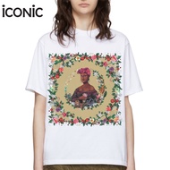 iCONiC LISA TAN T-SHIRT #5650 เสื้อยืด พิมพ์ลาย โมนาลิซ่า ครีม ดอกไม้ เสื้อผ้าผู้หญิง เสื้อยืดผญ เสื