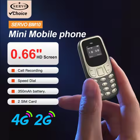 SERVO BM10 2G/4G Mini Feature Phone Dual SIM Speed Dial Magic Voice Blacklist Call Recording Low Rad