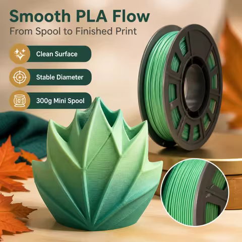 Matte Gradient PLA Filament 1.75mm 300g Mini Spool - Mint Green Multi Color Rainbow Pastel PLA 3D Pr