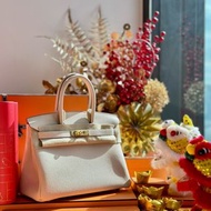 全新愛馬仕 Birkin 30 奶昔白金 craie togo