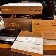 Tamron SP 70-300mm F4-5.6 Di VC USD for canon  Fotobees MRC full-HD UV filter 62mm CPL filter 62mm 偏光鏡(MRC C-Polarizing filter)