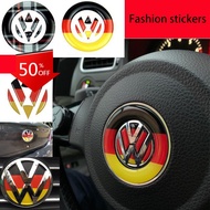 Car Steering Wheel Sticker German Flag Label Volkswagen Emblem Front Logo For Volkswagen Golf 6 7 Polo Beetle Touran Passat CC R36
