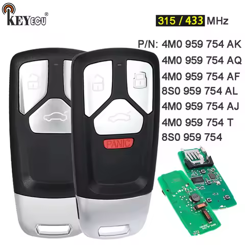 KEYECU 315/ 434MHz 8S0 959 754 AL / 4M0 959 754 AK /AQ /AF /AJ / T 8S0 959 754 Smart Remote Key Fob 