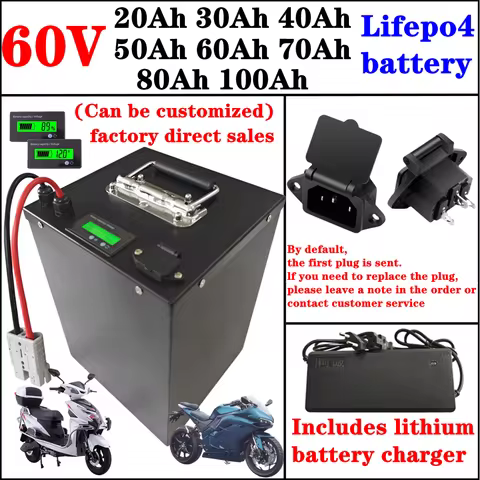 LIFEPO4 60V 60Ah 100Ah 60V 80Ah 20Ah 30Ah 40Ah 50Ah 70Ah Lithium iron phosphate battery for Two Thre