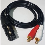 Female XLR To 2RCA Plug Audio Cable 1meter