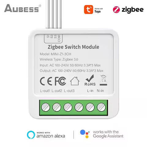Tuya Zigbee 16A Mini Smart Switch 2/3/4 Gang Support 2-way Control Timing Relay DIY Automation Break
