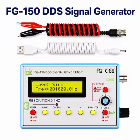 FG‑150 DDS Function Signal Generator Waveform Generator 0.01Hz - 500KHz Function Generator, Waveform