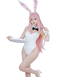 CR ROLECOS Zero Two Bunny Cosplay Costume One Piece Bodysuit Bunny Girl Costume