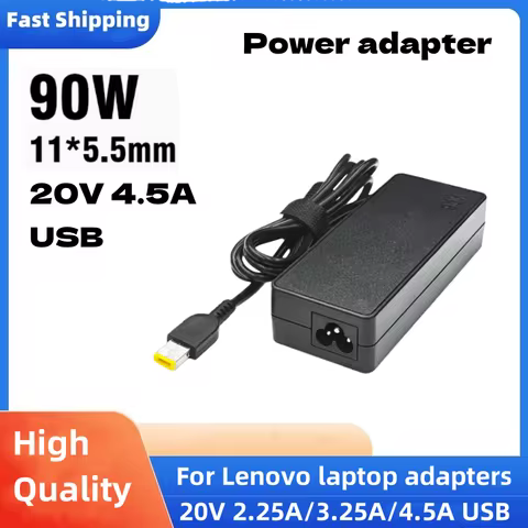 AC Adapter 90W 20V 4.5A Laptop Charger for Lenovo ThinkPad X1 Carbon T440 E431 G410 45N0237 45N0236 