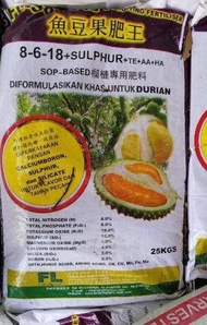 BAJA DURIAN FERTILIZER SOYA FISH 8-6-18 2KG (REPACK)