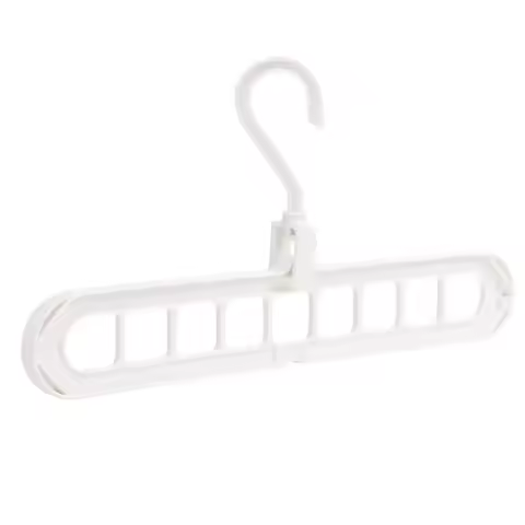 Durable 9-Hole Wardrobe Storage Rack Folding Anti-slip Clothes Drying Rack Space-saving Multifunctio