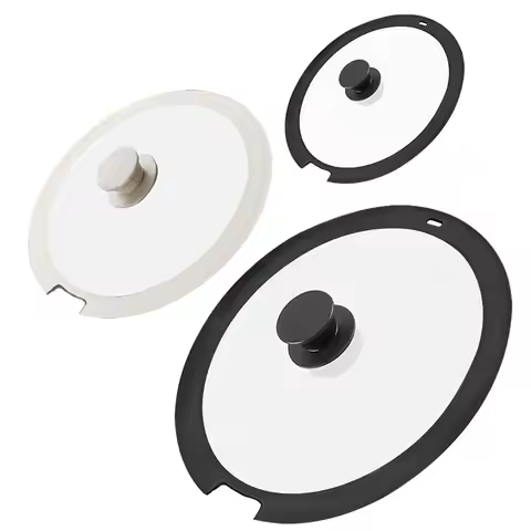 Universal Tempered Glass Pot Lid for Pots Pan Skillet Spill Stopper Cover 18/20/26cm Heat Resistant 