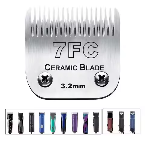 7FC Detachable Pet Dog Clipper Blades Compatible With For Most Andis, Oster A5, Wahl km Clippers, Ce