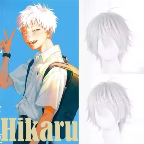 Hikaru Anime The Summer Hikaru Died Cosplay Prop White Wig Short Hair Holloween Party Role Play Man 