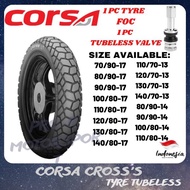 CORSA CROSS S TYRE TAYAR TUBELESS 70/90-17 80/90-17 90/90-17 100/80-17 110/80-17 120/80-17 130/80-17 140/80-17