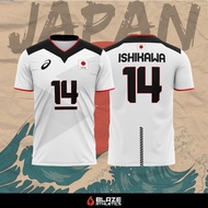 WHITE Japan Olympic Volleyball Jersey FULL SUBLIMATION Volleyball Jersey Customize name