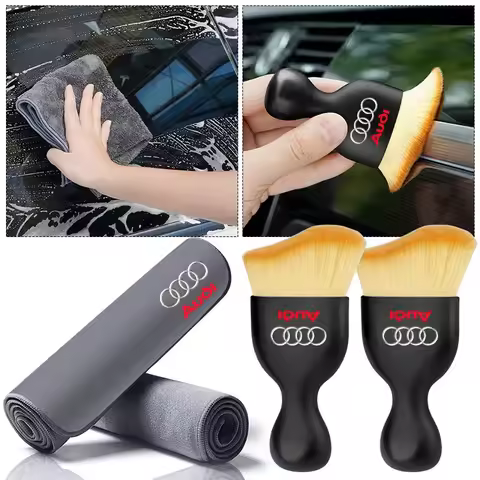 Car Towels Cleaning Drying Cloth with Car Cleaning brush Car accessories For Audi TT Q3 Q5 Q7 Q8 B5 