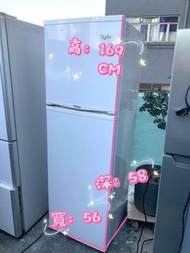 雪櫃 (雙門惠而浦)WF258白色 169CM高(可改左/右門鉸) 100%正常 二手電器 清倉大減價 最新款 貨到付款 精選貨品 香港二手 洗衣機 二手雪櫃 搬屋 傢俬 家庭用品 拆舊 雪櫃圖片 安