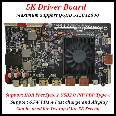 5K universal HD driver board Type-c HDR Freesync EDP VBO 4K 144Hz DP1.4 LCD driver board for LM270QQ