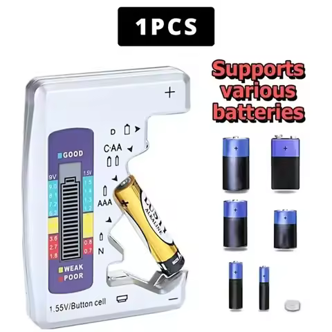 Digital Battery Tester LCD Display Capacitance Diagnostic Tool for C D N AA AAA 9V 1.5V Button Cell 
