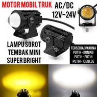 LAMPU TEMBAK SOROT MINI 2 WARNA AC DC MOTOR MOBIL TRUK SUPER BRIGHT