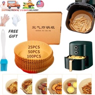 100Pcs/box Air Fryer Paper Kertas Air Frye Baking Papers Non-Stick Steamer Parchment Paper Liners 空气炸锅纸