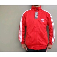 Jaket Adidas Tracktop Firebird Pria - Putih Strep Hitam Polyster