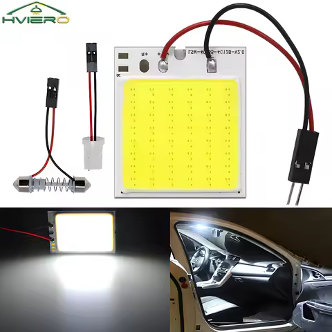 COB Led Auto Interior Reading Lamp T10 12V White Wedge 48SMD Parking Light Dome Festoon Bulb Trunk A