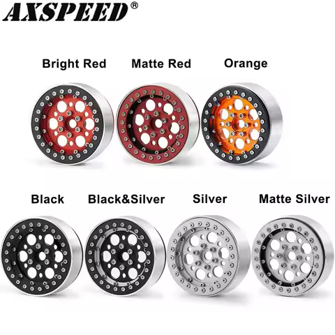 AXSPEED 4Pcs 1.9/2.2 Inch Beadlock Wheels Rims Hubs for 1/10 Rock Crawler Axial Wraith TRX4 TRX6 SCX