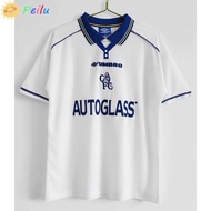 1998_00 Chelsea Away Thai Edition Retro Collar Jersey Football Soccer White Cheslea Jersey 22 23 Hom