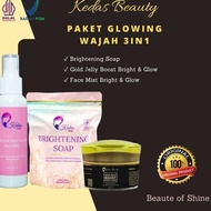Sabun Gold Jelly Face Mist Kedas Beauty Paket Glowing Wajah 3In1