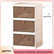 [yan77333.]3/4 Tier Stackable Storage Boxes with Lids Sturdy PP Matterial, Foldable Plastic Toys/ Cl