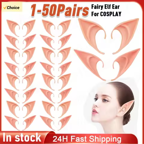 1-50Pairs Halloween Elf Ears Angel Elf Latex Ears Avatar Goblin Monster Ears Fairy Cosplay Costume A
