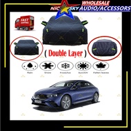 MERCEDES EQE 190T Black Zipper Design Jet Protection Car Cover Waterproof Sun-proof Selimut Kereta m