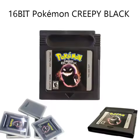 Retro Pokémon Creepy Black GBC Game Card 16 Bit English Language Cartridge Fit for GBC/GBA Game Cons