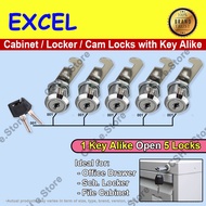 5 Cam Lock Cabinet Lock Drawer Lock Mail Box Lock with 2 Alike Keys ONE KEY FOR ALL LOCK