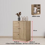 ROAM ENTERPRISE 4 door children wardrobe ikea with lock and hanger almari baju budak murah ikea kayu