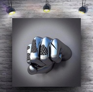 fist 3 d look glitter embroidered canvas painting.3d effeckt.wall art.canvas wall art.3d canvas art.