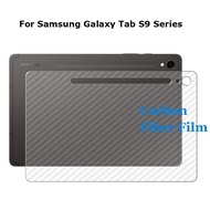 For Samsung Galaxy Tab S9 FE Plus Ultra SM-X710 3D Transparent Carbon Fiber Back Skin Film Stiker Screen Protector (Not Glass)
