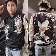 JAKET SUKAJAN FOURBEAST KARAKURI TAMASHI / JAKET MOTIF KOI JEPANG KEREN