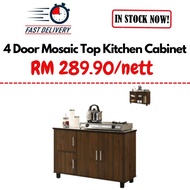 ITORI Wokor 4 Door Mosaic Top Kitchen Cabinet In Walnut / Stove cabinet / Kabinet dapur / Almari dap