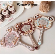 FLOWER KNOWS Sweetheart Teddy Handheld Mirror, a sweet princess-style makeup mirror.