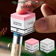 PISTACHIO Snooker Neutral Pool Chalk, Non-slip Square TP7500 Billiard Chalk,  Fine Powder Pink/Grey 