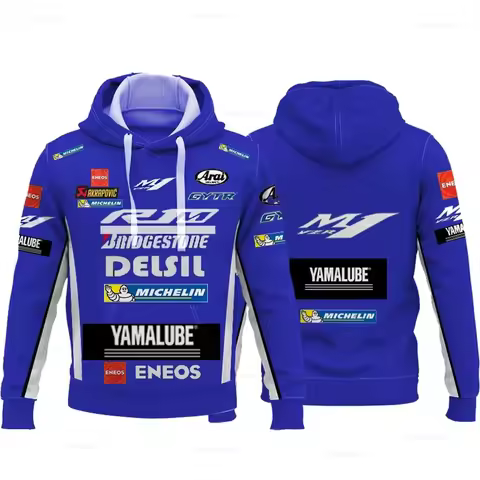 Yamaha M1 Racing Suit Men's 3D Printed Motorcycle Hoodie, Suitable for Extreme Sports and Motorcycle