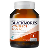 Blackmores Vitamin D3 วิตามินดี 1000 IU เสริม D3 เพื่อสุขภาพ 200 แคปซูล
