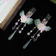 Chinese Retro Pink Lotus Hair Accessories Flower Accessories