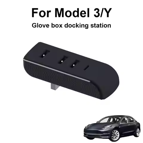 Glove Box Docking Station For Tesla Y 3+ Y Juniper USB Hub Ports Car 4-in-1 USB Extender Charger Upg
