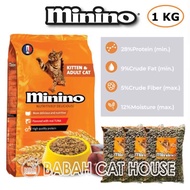 MININO KITTEN &amp; ADULT CAT FOOD 1KG Makanan Anak Kucing Dewasa Bengal Untuk Anakan Dan Indukan Dry Catfood Kering Murah Rc Premium Shorthair Bulu Pendek Meo Sensible Kiten Tuna 1 Kg