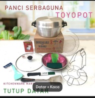 Panci Toyopot panci rebus Serbaguna Tutup Datar Free Tutup Kaca Panci Ajaib Panci Serbaguna Oven dan